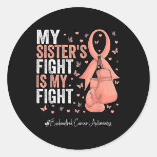 Peach Ribbon Schwester Endometrial Cancer Awarenes Runder Aufkleber