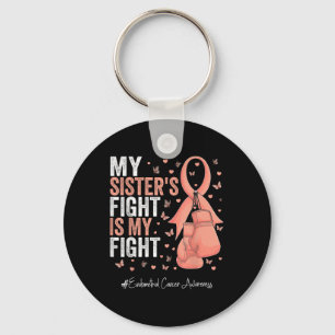 Peach Ribbon Schwester Endometrial Cancer Awarenes Schlüsselanhänger