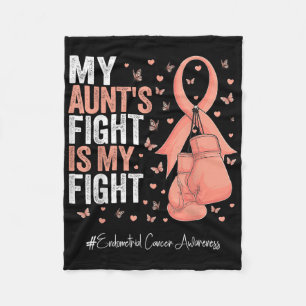 Peach Ribbon Tante Endometrial Cancer Awareness Fleecedecke