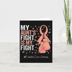 Peach Ribbon Tante Endometrial Cancer Awareness Karte