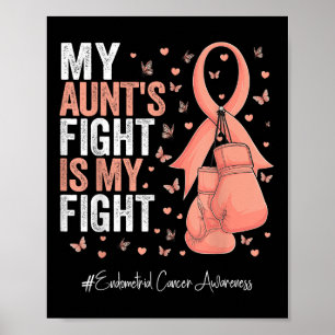 Peach Ribbon Tante Endometrial Cancer Awareness Poster