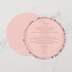 Peach Romance Wedding Circle Menükarte