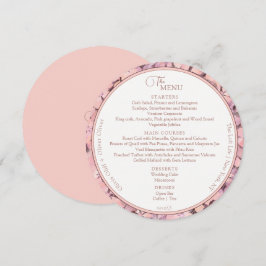 Peach Romance Wedding Circle Menükarte