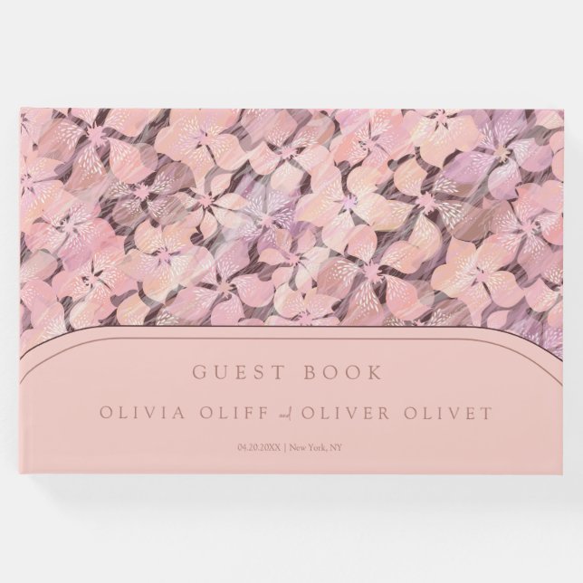Peach Romance Wedding Gästebuch (Vorderseite)