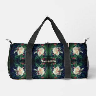 Peach Rose and Buds Abstrakt Personalisiert Duffle Bag