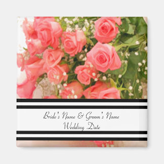 Peach Rose Bevorzugung Magnet-Vorlage Magnet