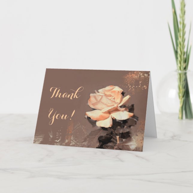 Peach Rose Dankeschön Karte (Vorderseite)