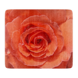 Peach Rose dekorative Glasschneidplatte Schneidebrett
