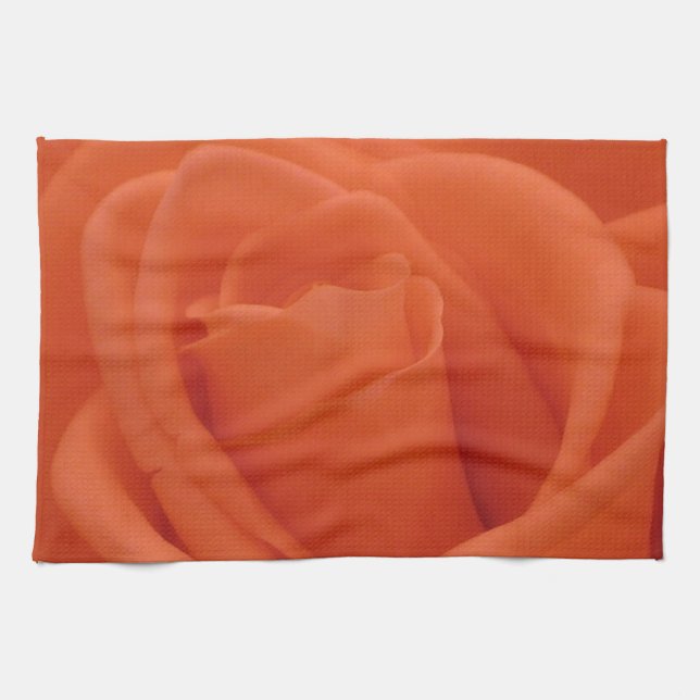 Peach Rose Floral Image Küche Handtuch (Horizontal)