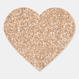 Peach Rose Gold Blush Glitzer Glitz Herz-Aufkleber