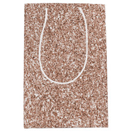 Peach Rose Gold Luxe Glitzer     Mittlere Geschenktüte