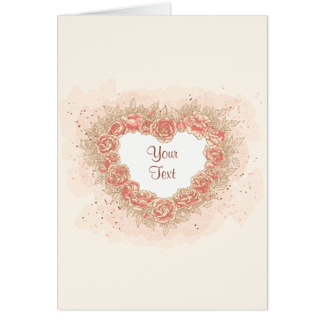 Peach Rose Grunge Herz (Vorne)