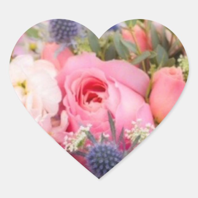 Peach Rose Heftkleber Herz-Aufkleber (Vorderseite)