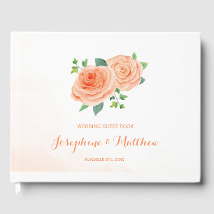 Peach Rose Hochzeit Gästebuch
