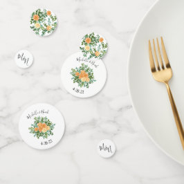 Peach Rose Hochzeit Vintag Konfetti