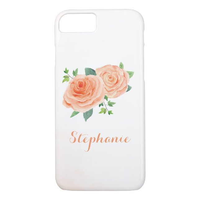 Peach Rose Hübsch Wasserfarbe Case-Mate iPhone Hülle (Rückseite)