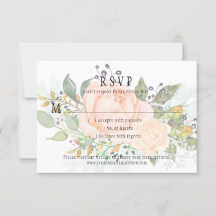 Peach Rose Jaune Rosebuds Vert RSVP