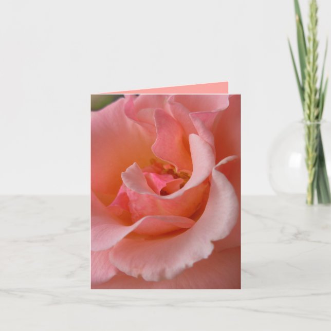 Peach-Rose-Karte Benutzerdefinierte Wildblume-Gruß Karte (Vorderseite)