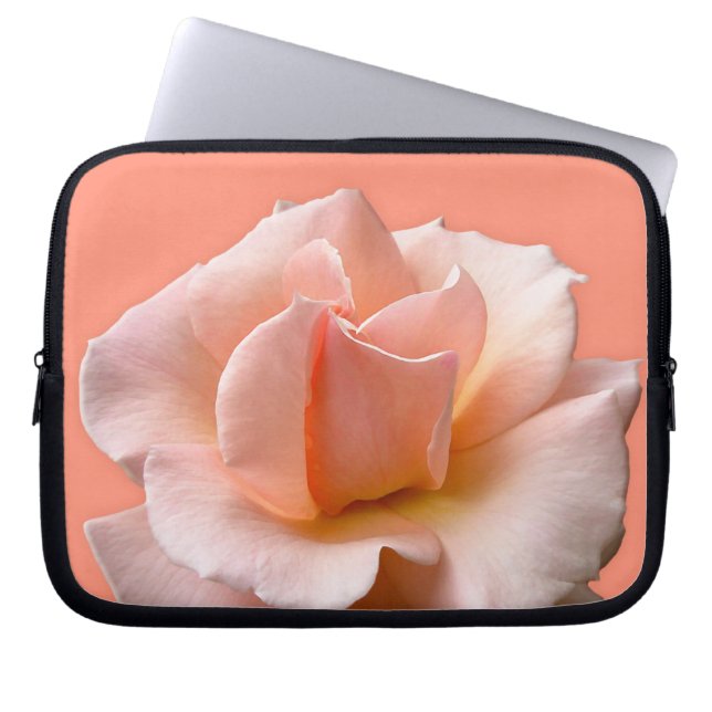Peach Rose Laptop Sleeve Wild Rose Tablet Case (Vorderseite)