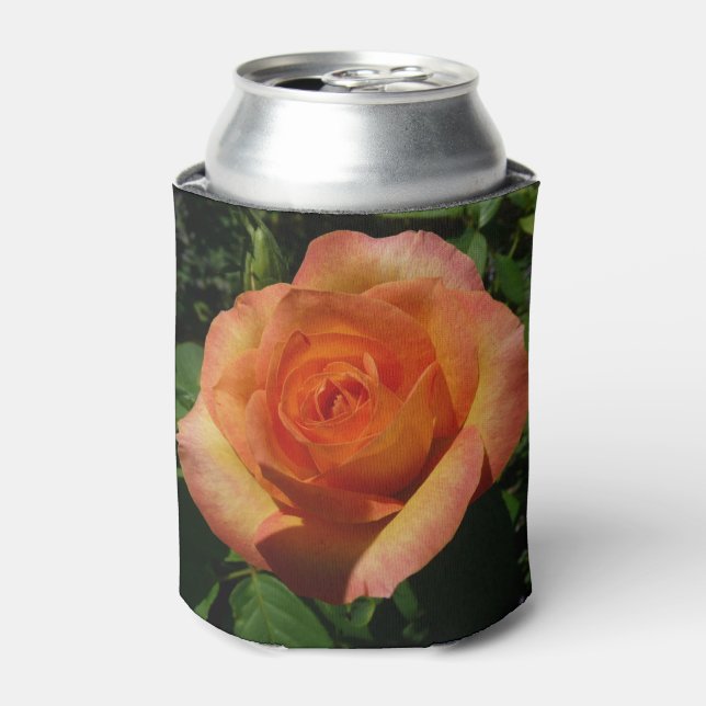 Peach Rose Orange Floral Fotografie Dosenkühler (Kanne Vorderseite)