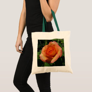 Peach Rose Orange Floral Fotografie Tragetasche