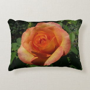 Peach Rose Orange Floral Fotografie Zierkissen
