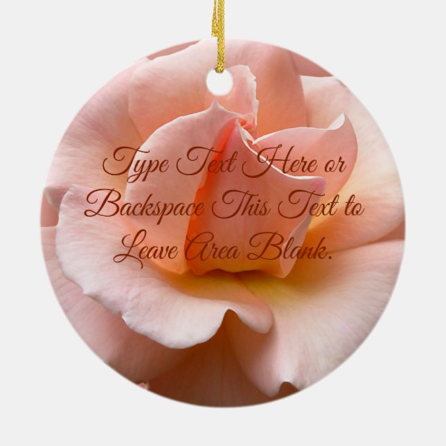 Peach Rose Ornament Personalized Rose Decorations (Hinten)