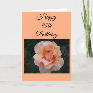 Peach Rose Personalised 95th Birthday Karte