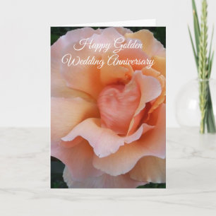 Peach Rose Personalisiert 50. Hochzeitstag Karte