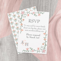 Peach Rose, RSVP-Karte für grüne Weintrauben