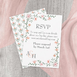 Peach Rose, RSVP-Karte für grüne Weintrauben RSVP Karte