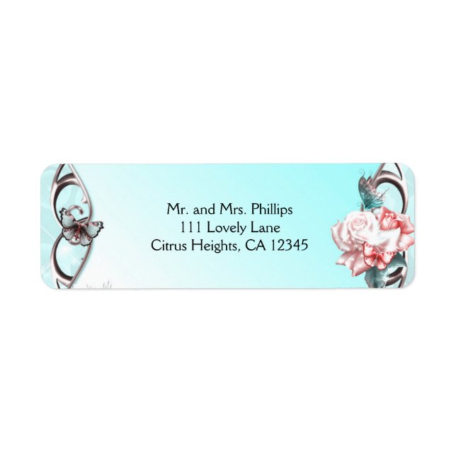 Peach Rose & Schmetterlinge Geburtstagsparty Spark (Vorne)