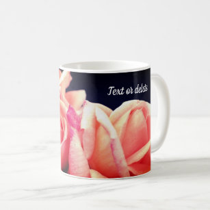 Peach Rose Trio Blume Personalisiert Kaffeetasse