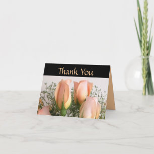 Peach Rose Wedding Dankeschön Card Dankeskarte