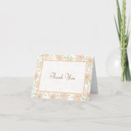 Peach Rose Wedding Thank You Cards Einladung