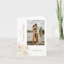 Peach Rose Wedding Thank You Cards Photo Einladung