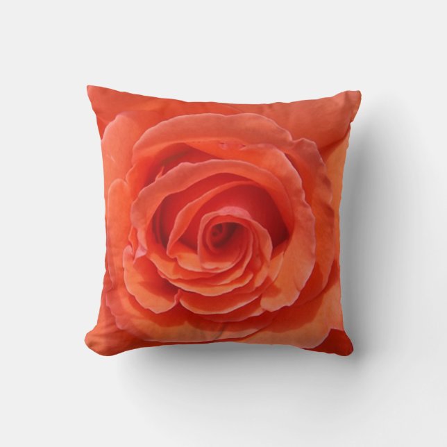 Peach Rose werfen Kissen (Vorderseite)