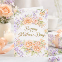 Peach Roses Cottagecore Floral Happy Mother's Day