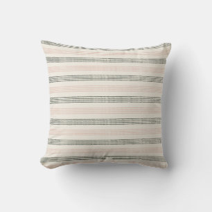 Peach Sage Moderner Minimalistischer Streifen Boho Kissen