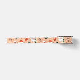 Peach Santa und Candy Cane Satinband