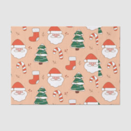 Peach Santa und Candy Cane Seidenpapier