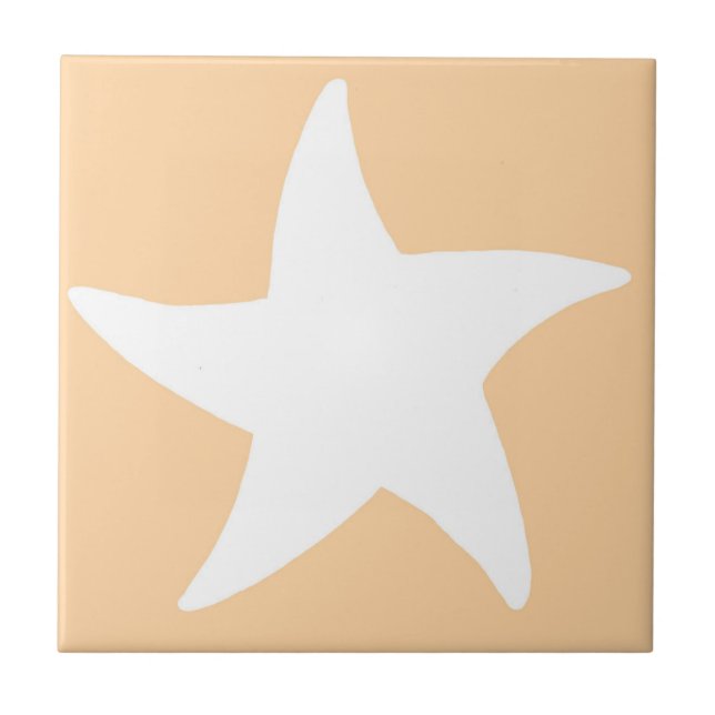 Peach Sea Star Fliese (Vorderseite)