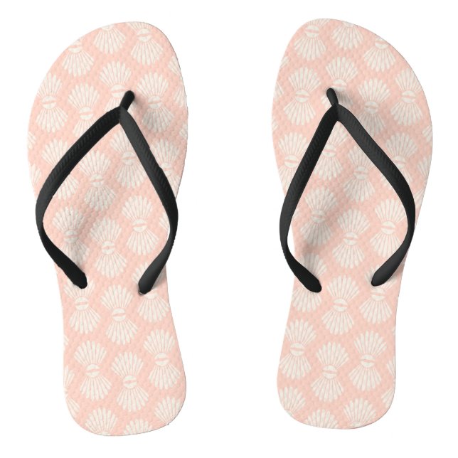 Peach Seashell Flip Flops (Fußbett)