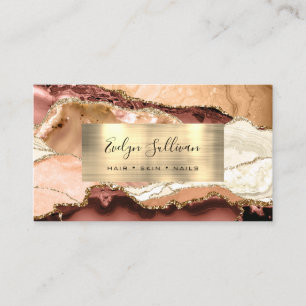 Peach Shades und Gold Agate Business Card Visitenkarte