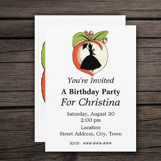 Peach Silhouette Southern Bell Geburtstag Einladung