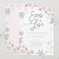 Peach & Silver Winter Brautparty Schnee in Liebe