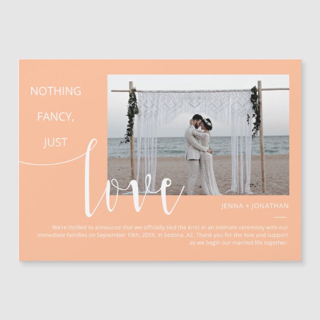 Peach Simple Modern Minimal Script Magnet Photo (Devant)