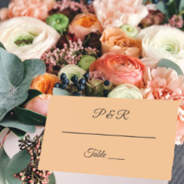 Peach Simple Stylized Script Wedding Platzkarte
