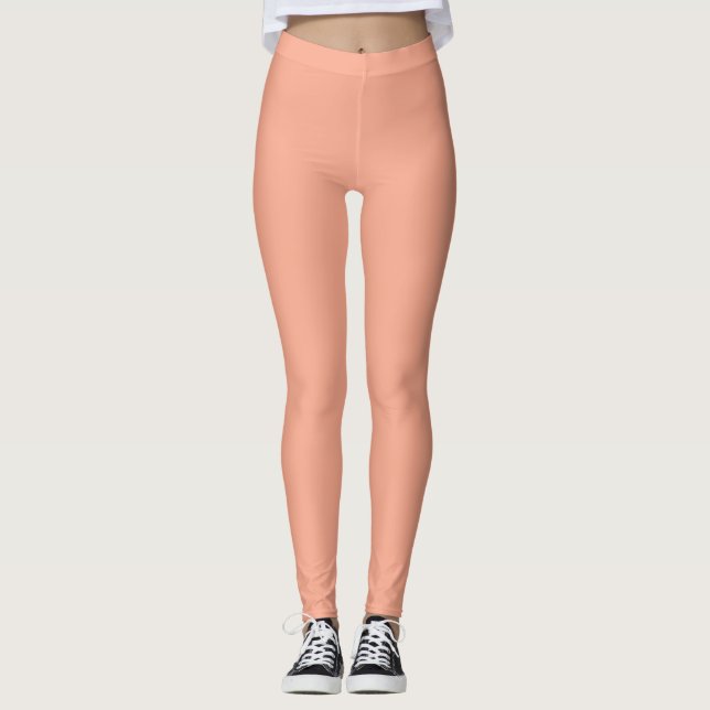 Peach Solid Color Leggings (Vorderseite)