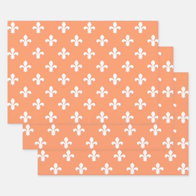 Peach Southern Hütte Fleur de Lys Geschenkpapier Set (Set)